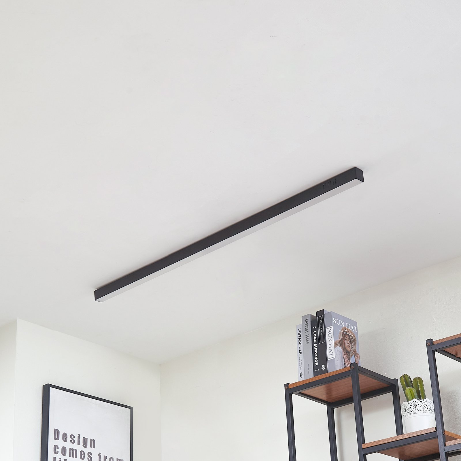 Teniona LED-Deckenleuchte 132 cm schwarz Aluminium - Lucande