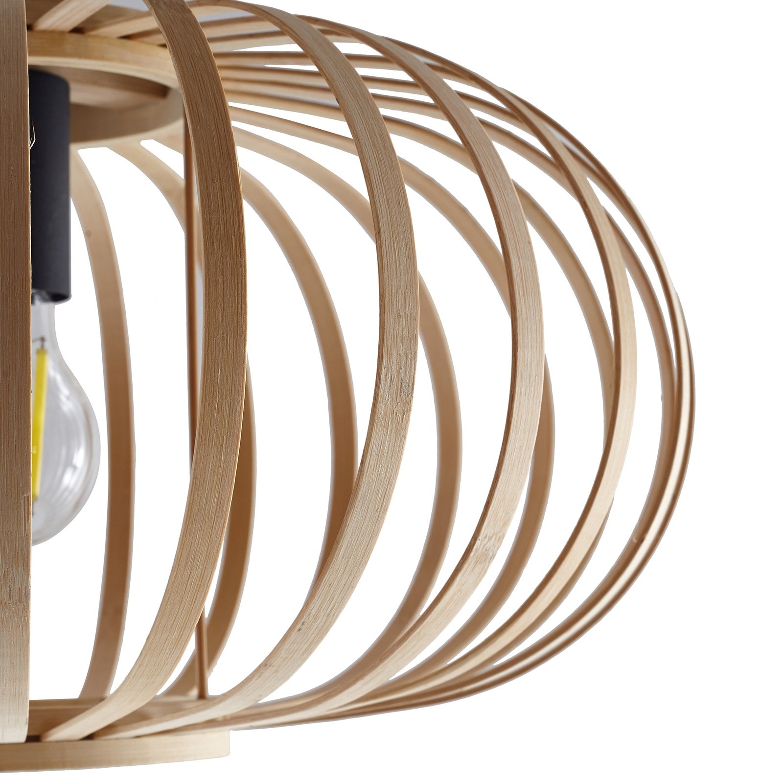 Lindby ceiling light Lielle, natural bamboo, Ø 40 cm