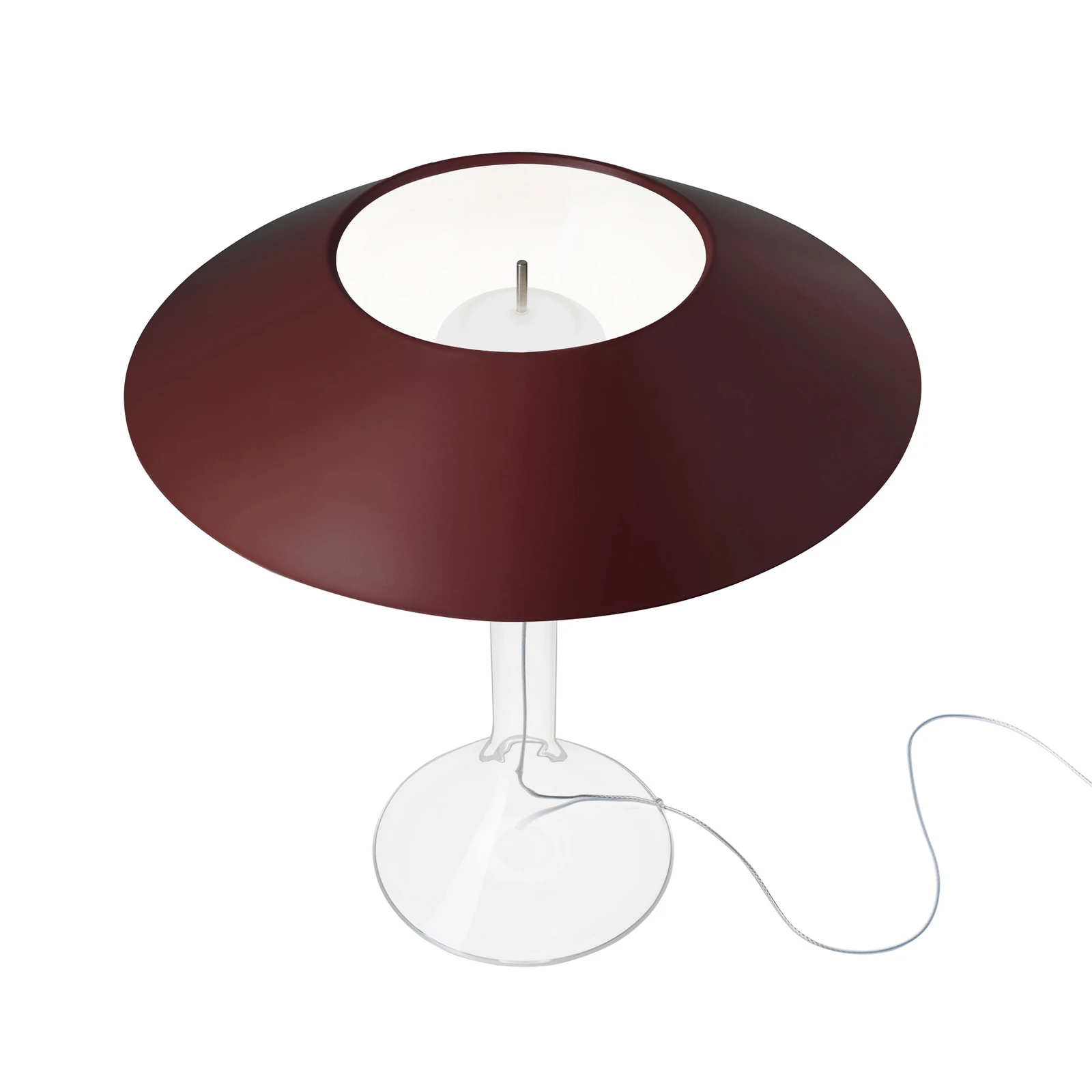 Lampada da tavolo LED Foscarini Chapeaux M, rosso scuro