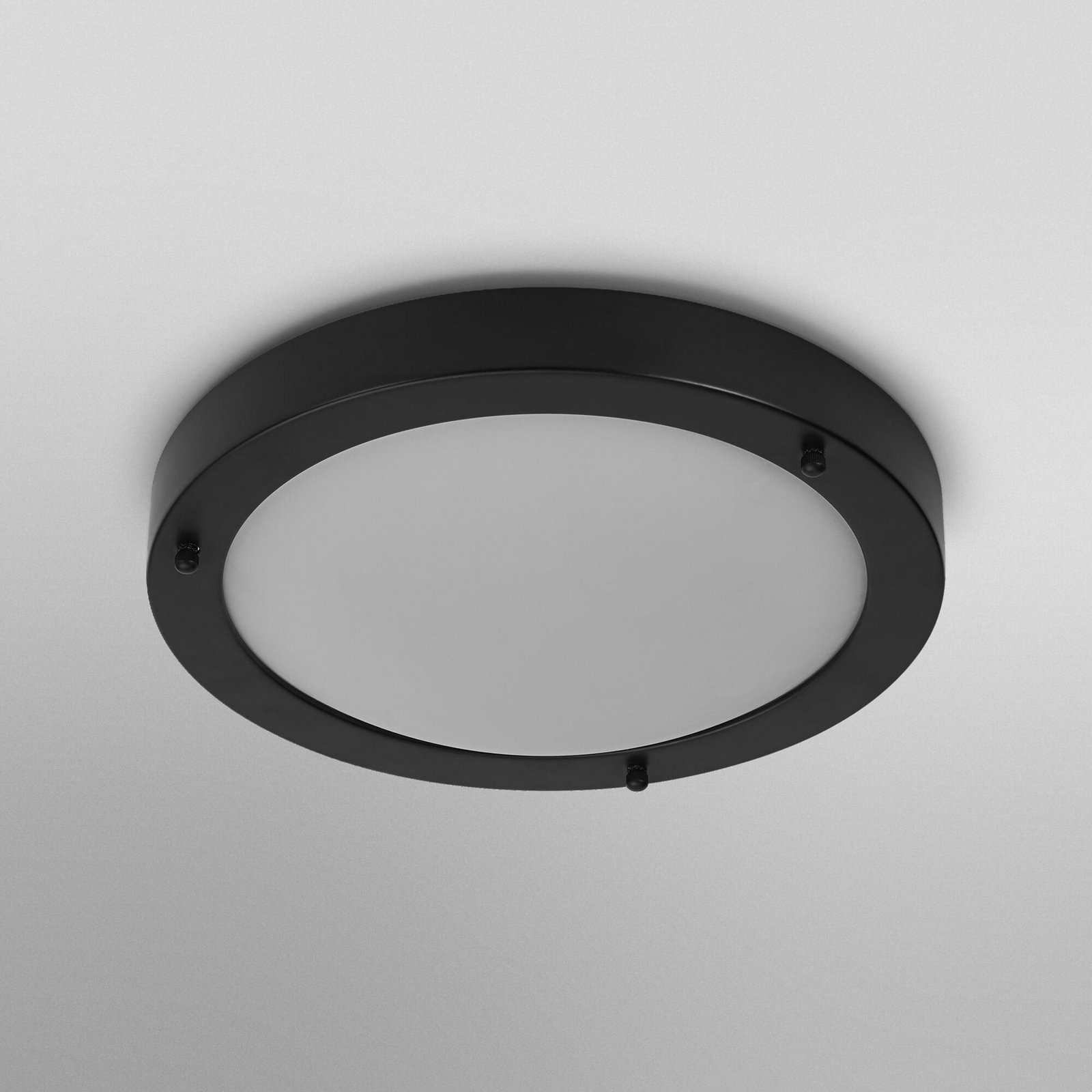 OSRAM Deckenlampe BATHROOM, schwarz Ø 31 cm Metall/Glas IP44
