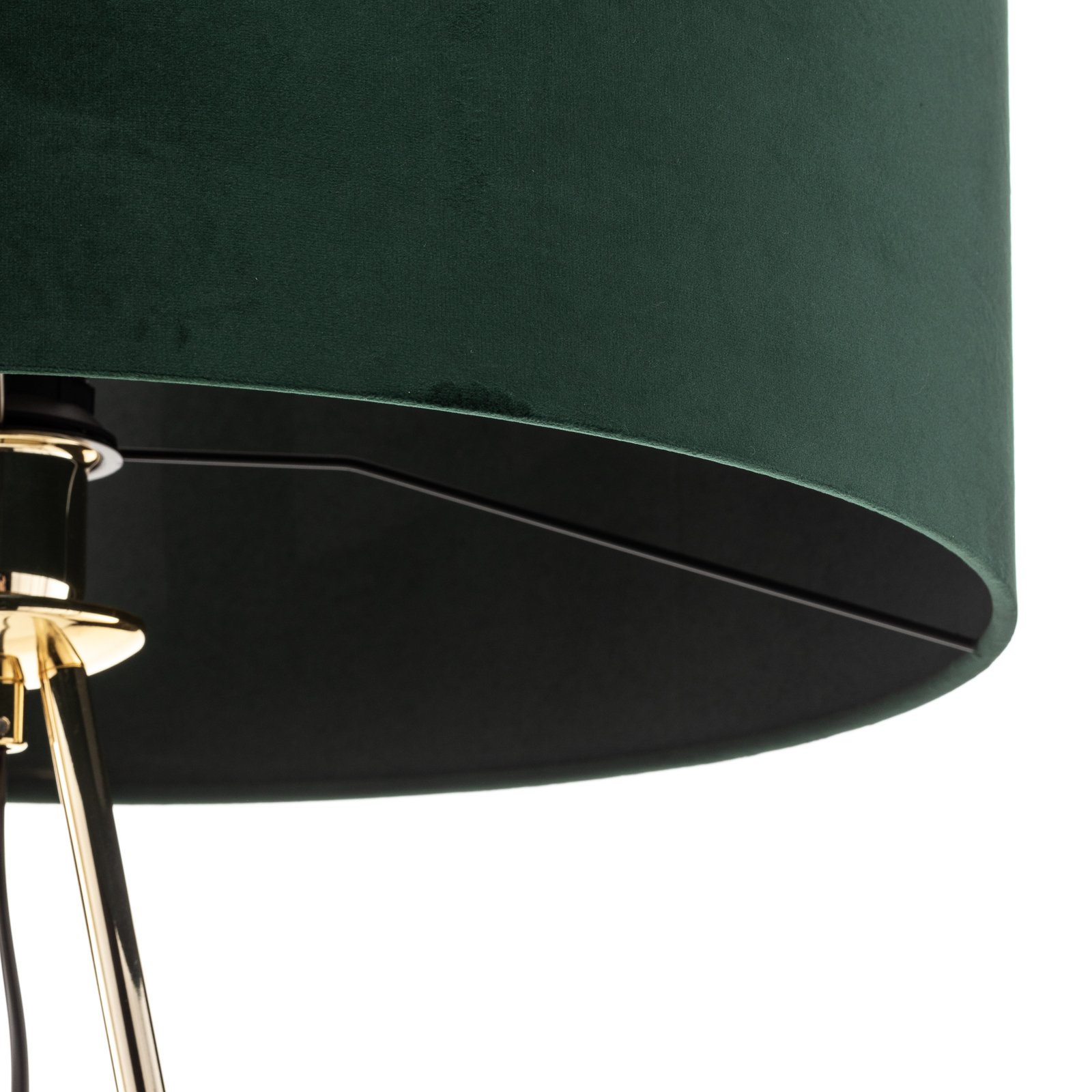 Monaco floor lamp, triple gold, green velvet