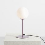 Joel table lamp, metal and glass, lilac/white