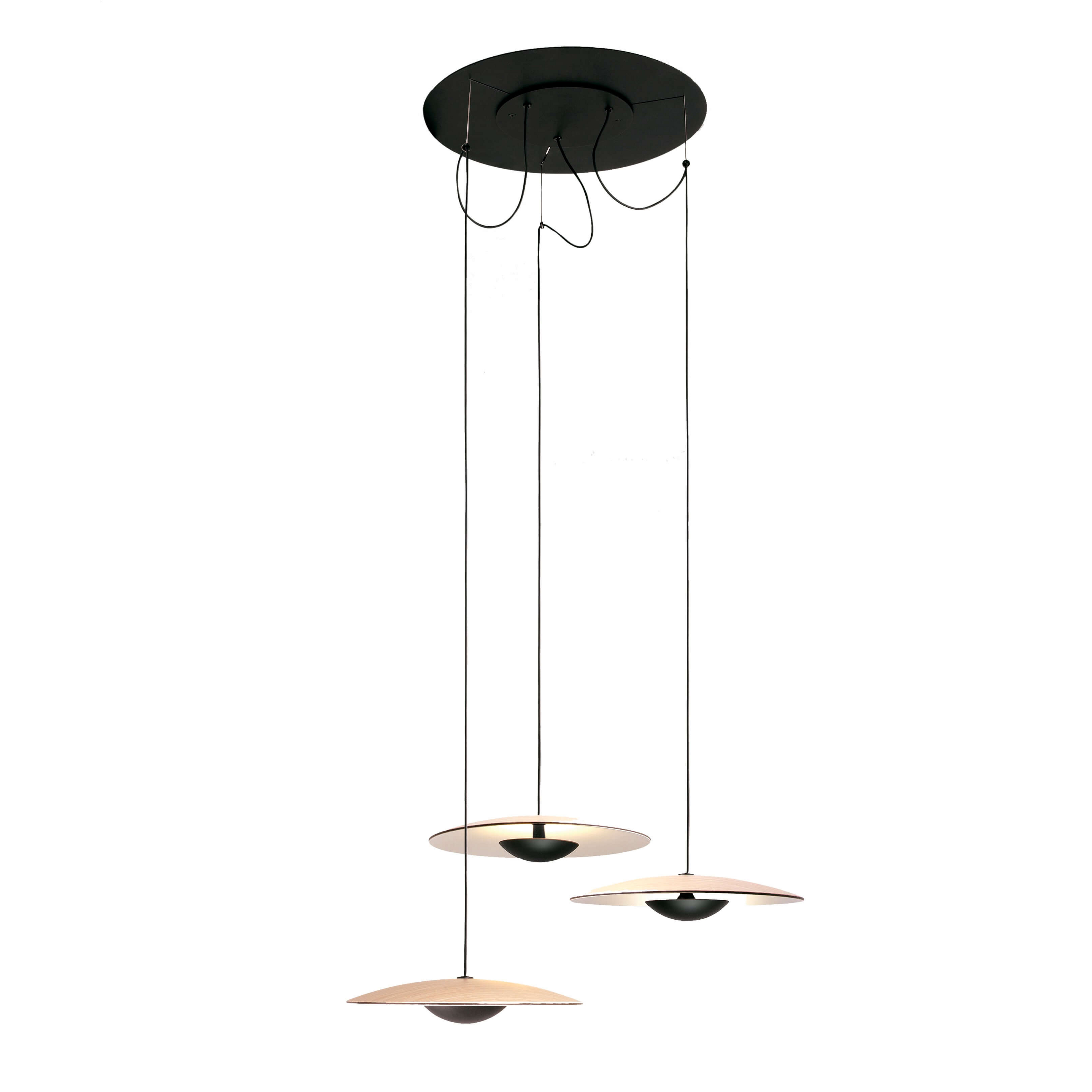 Ginger 20x3 Lampada a Sospensione Quercia-Bianco - Marset
