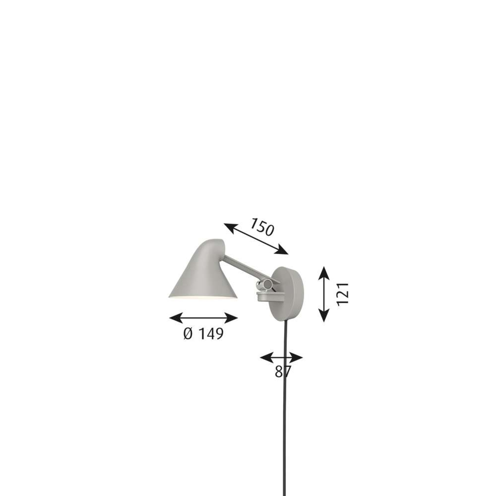 NJP Box LED Zidna lampa 2700K Short Light Alu/Siva - Louis Poulsen