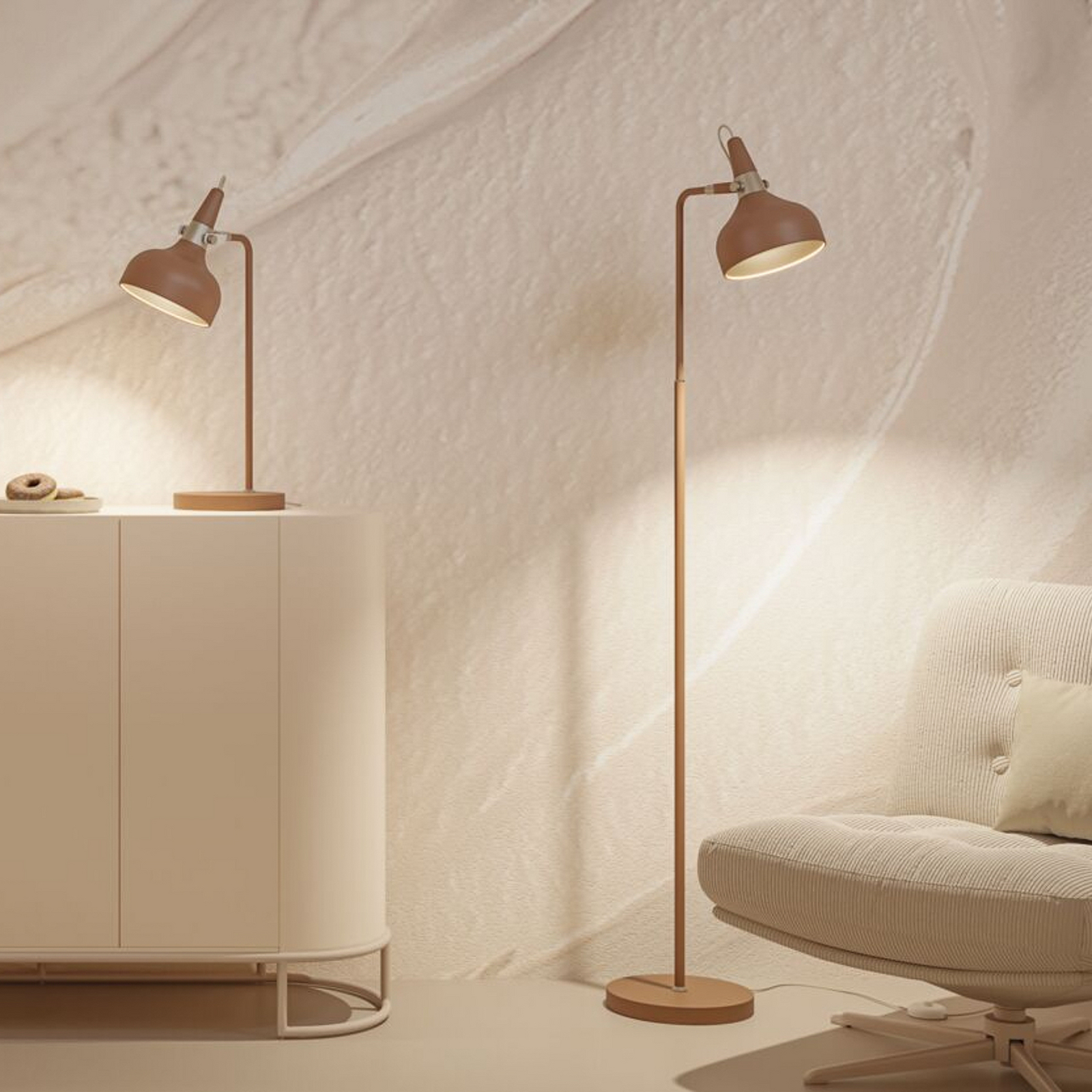 Paulmann Juna STYLE floor lamp, brown, height 158 cm, metal