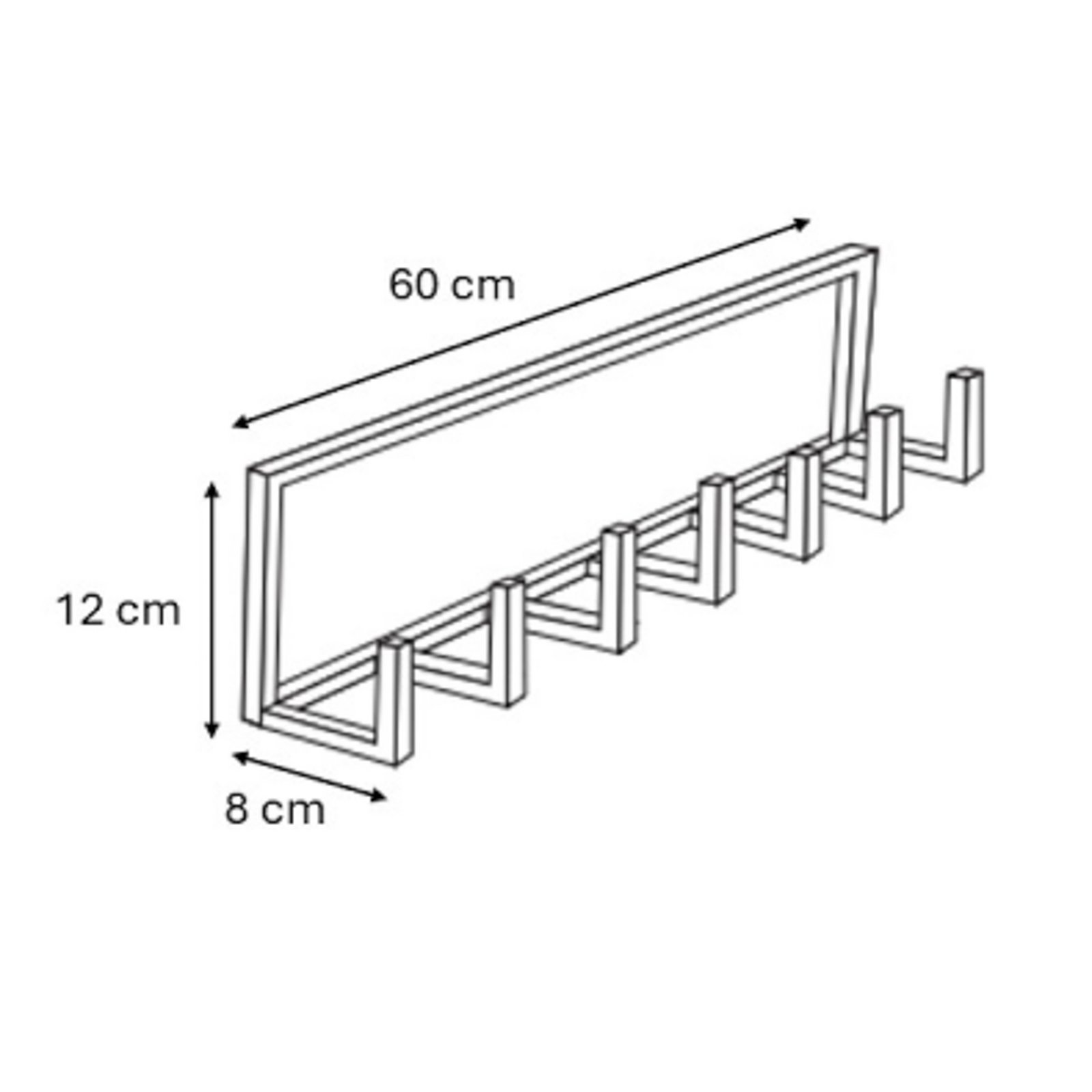 HDRack hook rack, silver, width 60 cm, metal - House Doctor