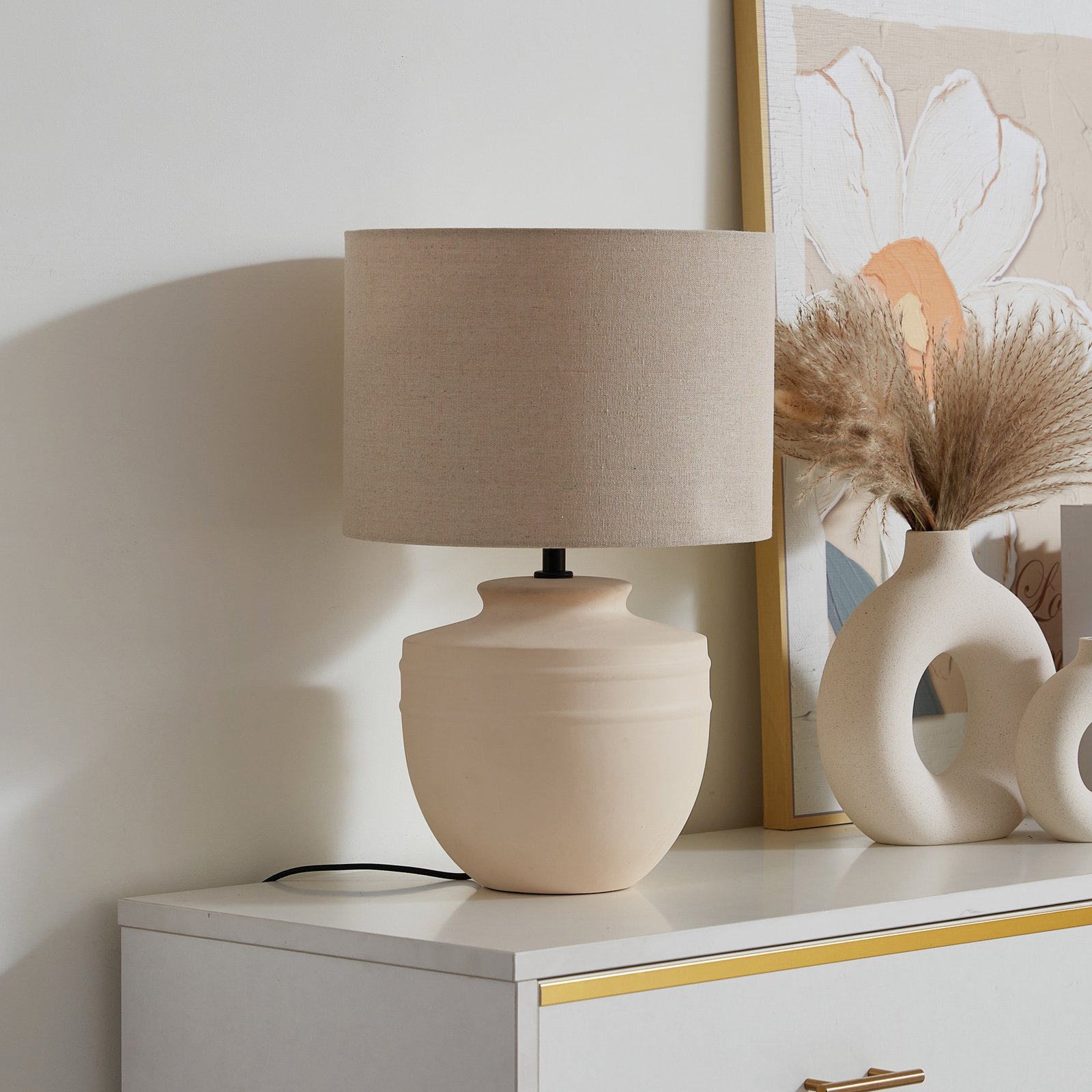 Thalassia Stolní Lampa Ø30 béžová - Lindby