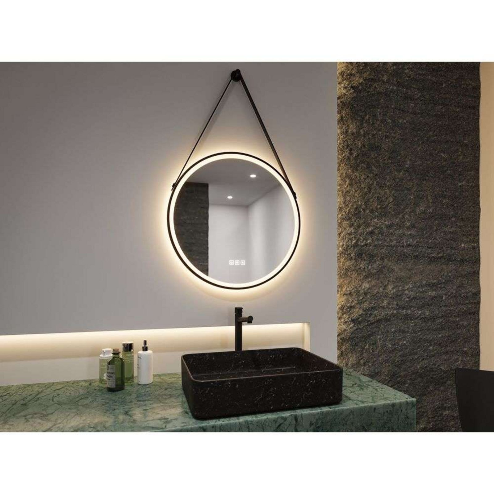 Mirra LED Illuminated Mirror IP44 Dim. Negru/Mirror - Paulmann