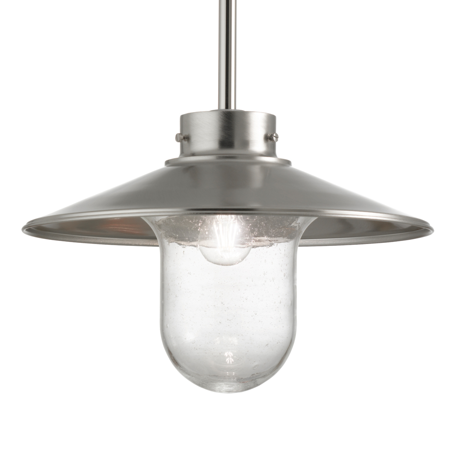 Cremasco Height-adjustable pendant light Maestrale, for Living / Dining Room, metal, glass, E27, 60 W, energy efficiency: A++, H: 32 cm