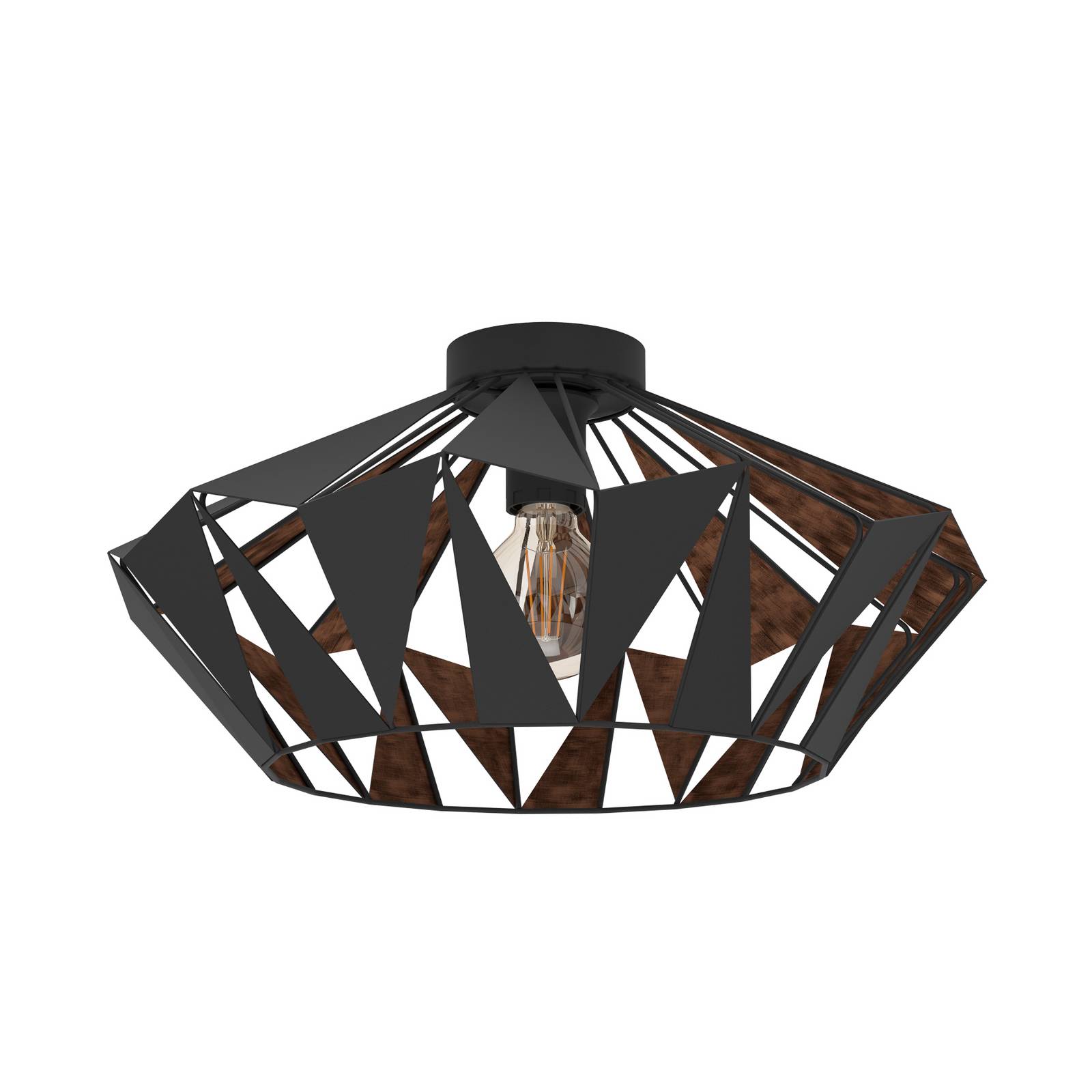 Deckenleuchte Carlton, Ø 47 cm, schwarz/kupfer