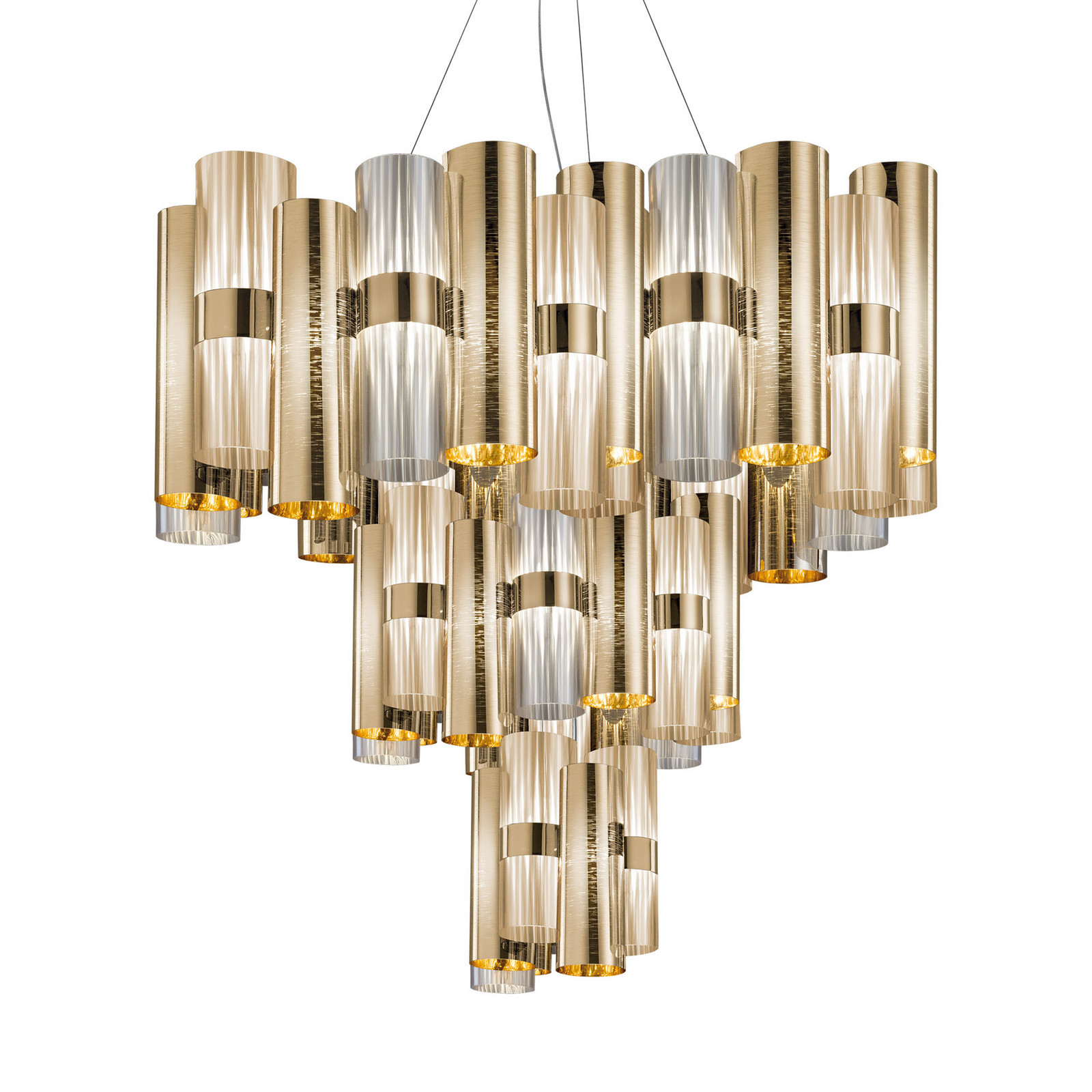 Slamp Dourado, Transparente La Lollo Xl Led Candeeiro De Suspensão, Ø80cm, Dourado