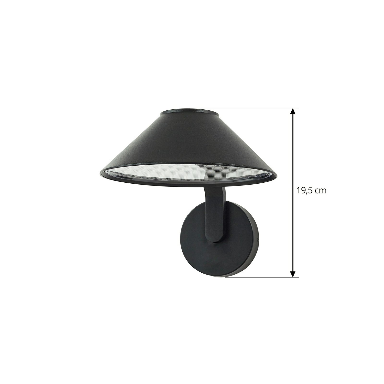 Capelo LED vonkajšie nástenné svietidlo Ø 20 cm čierne kovové - Lindby