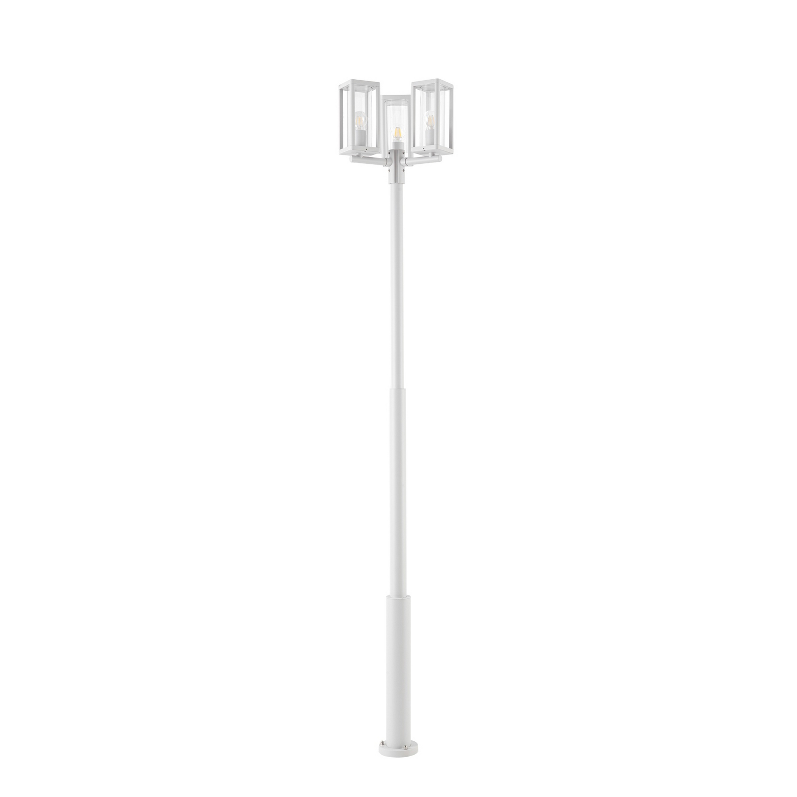 Candeeiro de exterior Siveta, altura 240 cm, 3 lâmpadas, cinzento claro -