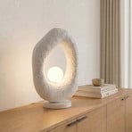 Galda lampa „Vaslı“, balta, augstums 50 cm, stiklašķiedra, G9