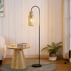 Lindby podna lampa Venora, 145 cm visoka, bambus, E27