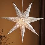 Baroque decorative star for hanging, Ø 75 cm white