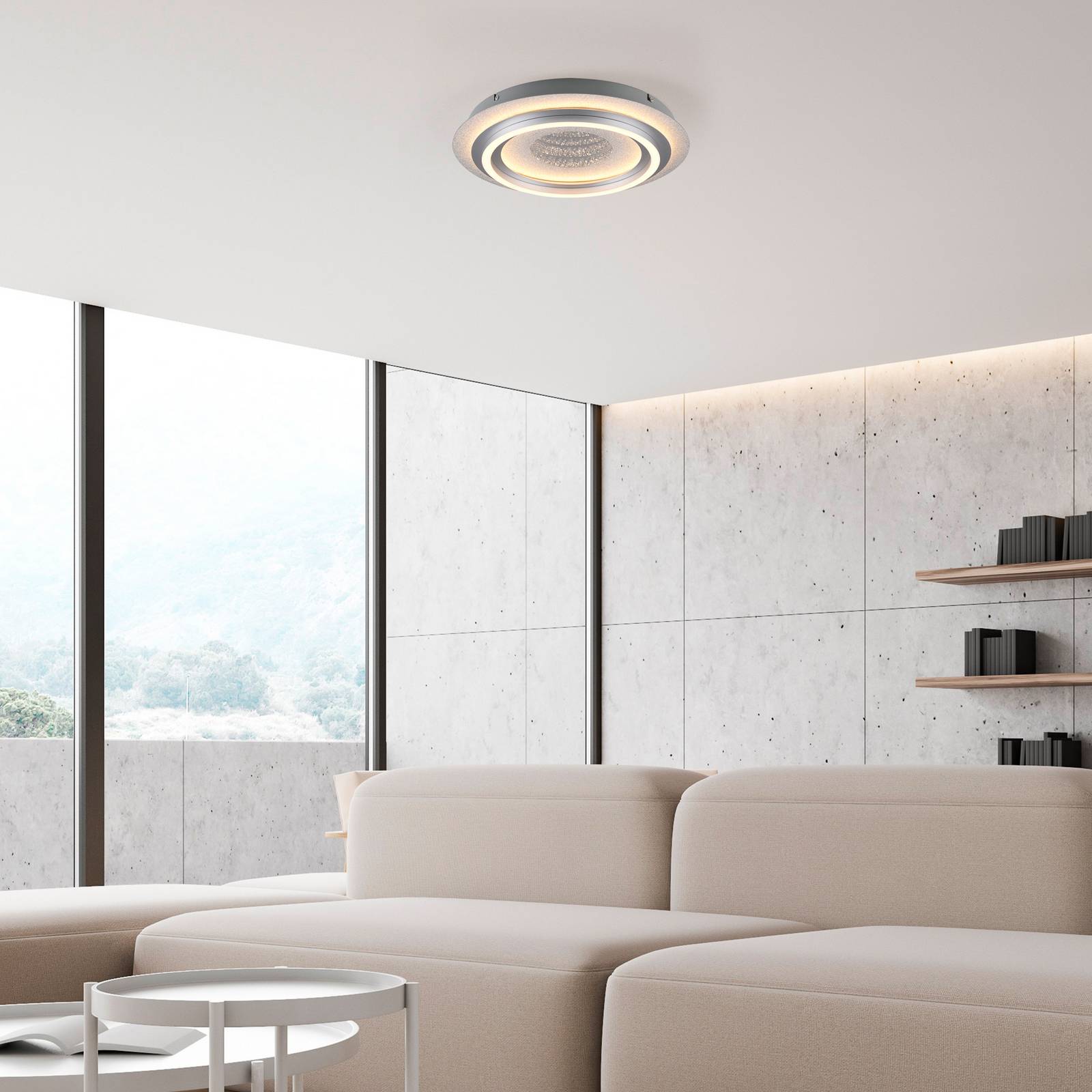 Lampa sufitowa LED Cichio, w kolorze srebrnym, z żelaza, 3 000 K