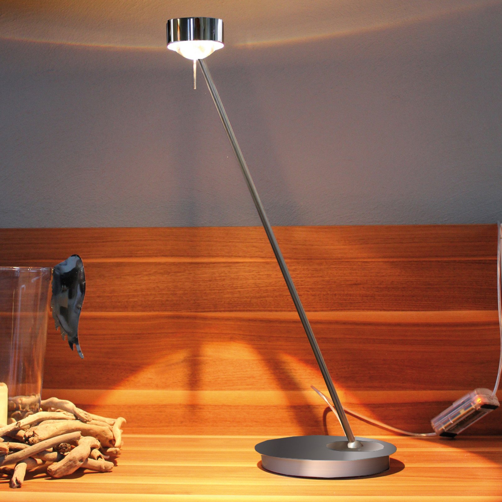 Top Light Lampă de masă cu dimabil PUK TABLE crom - Camera de zi / sufragerie - design - transparent alb mat - Metal