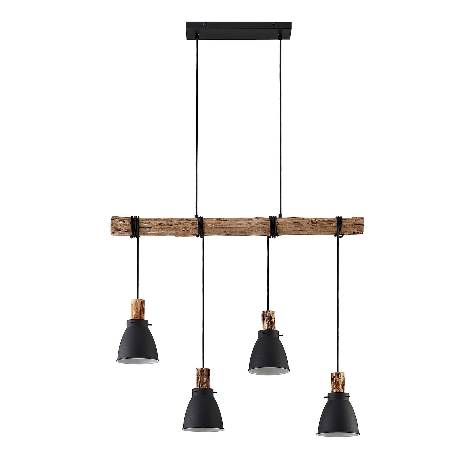 Trebale 4 Pendelleuchte Black-Wood - Lindby