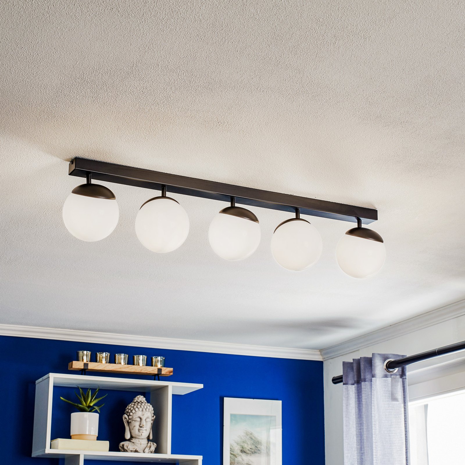 Sfera ceiling light 5-bulb direct glass/black
