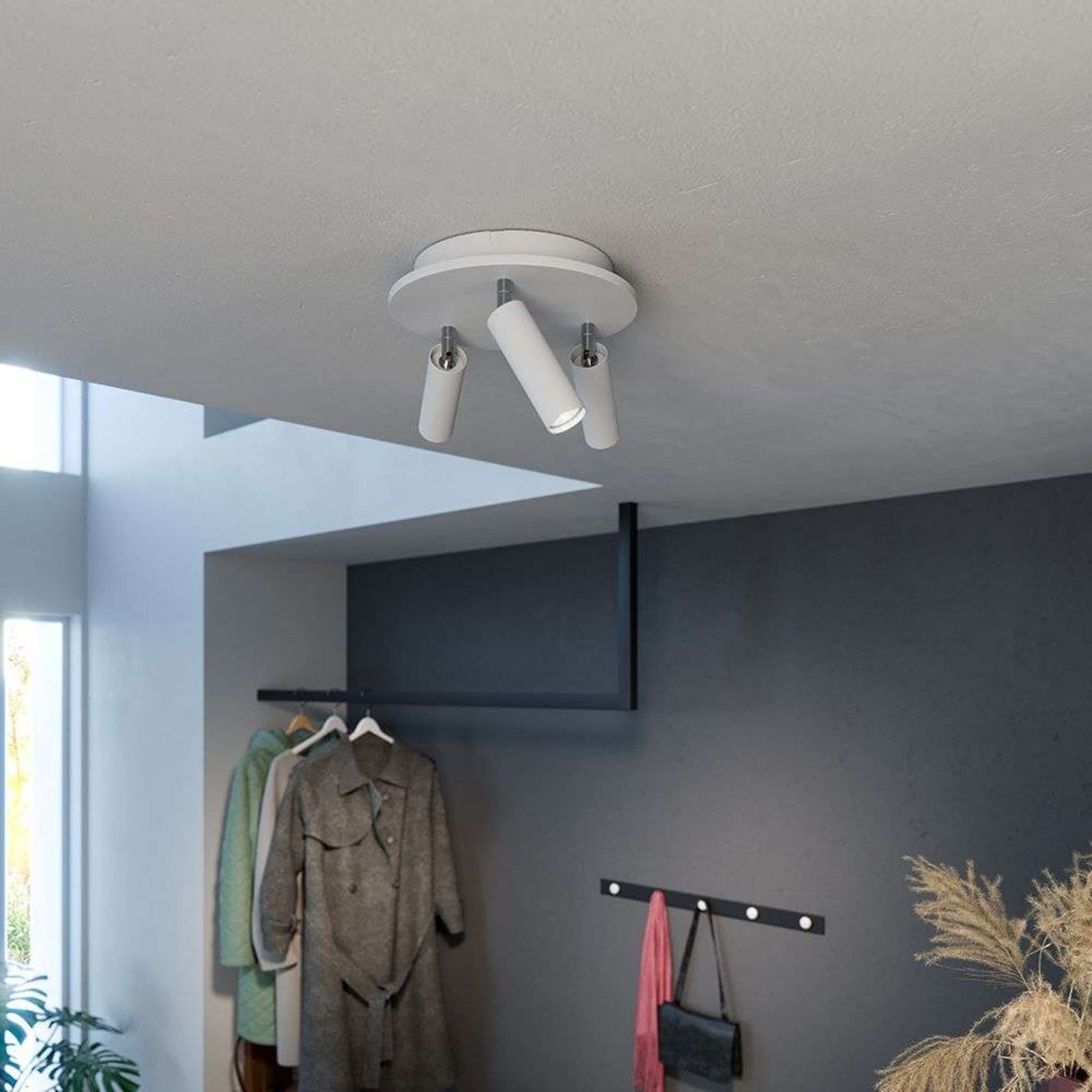 Pipeline 3 Plafond Round Matt White Herstal - Vardagsrum - Metall