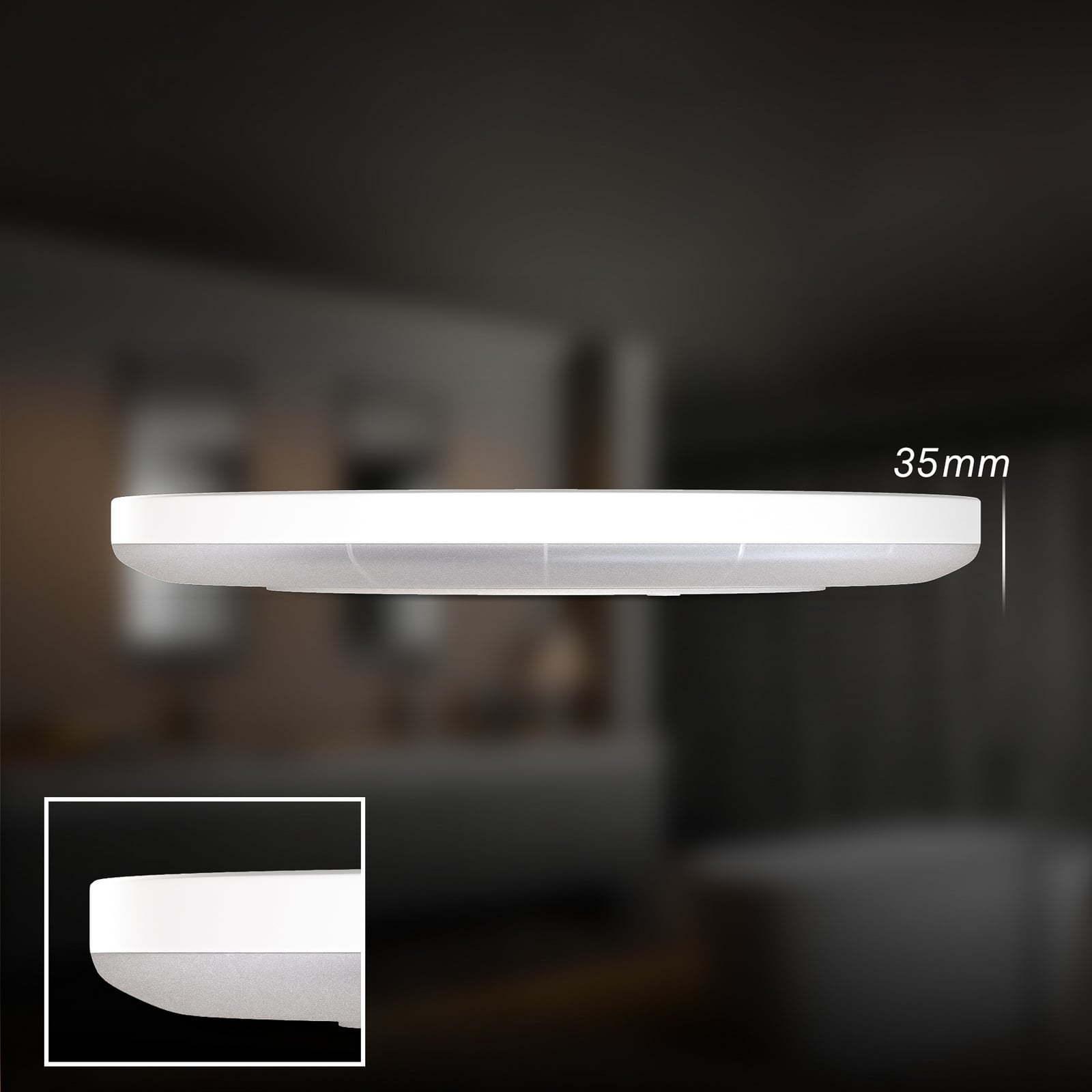 LED vonios lubų šviestuvas „Slim Drip“, baltas, Ø 29 cm, IP44