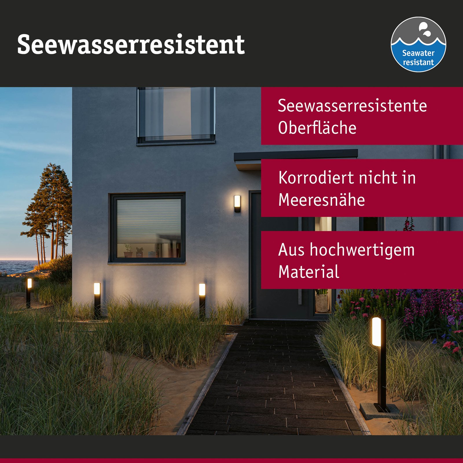 Bonnie Outdoor Wall Lamp w/Sensor 3000K SWR Anthracite - Paulmann