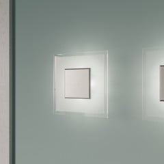 Quitani aplique de pared LED Lole, cristal, aluminio mate, 25 x 25 cm