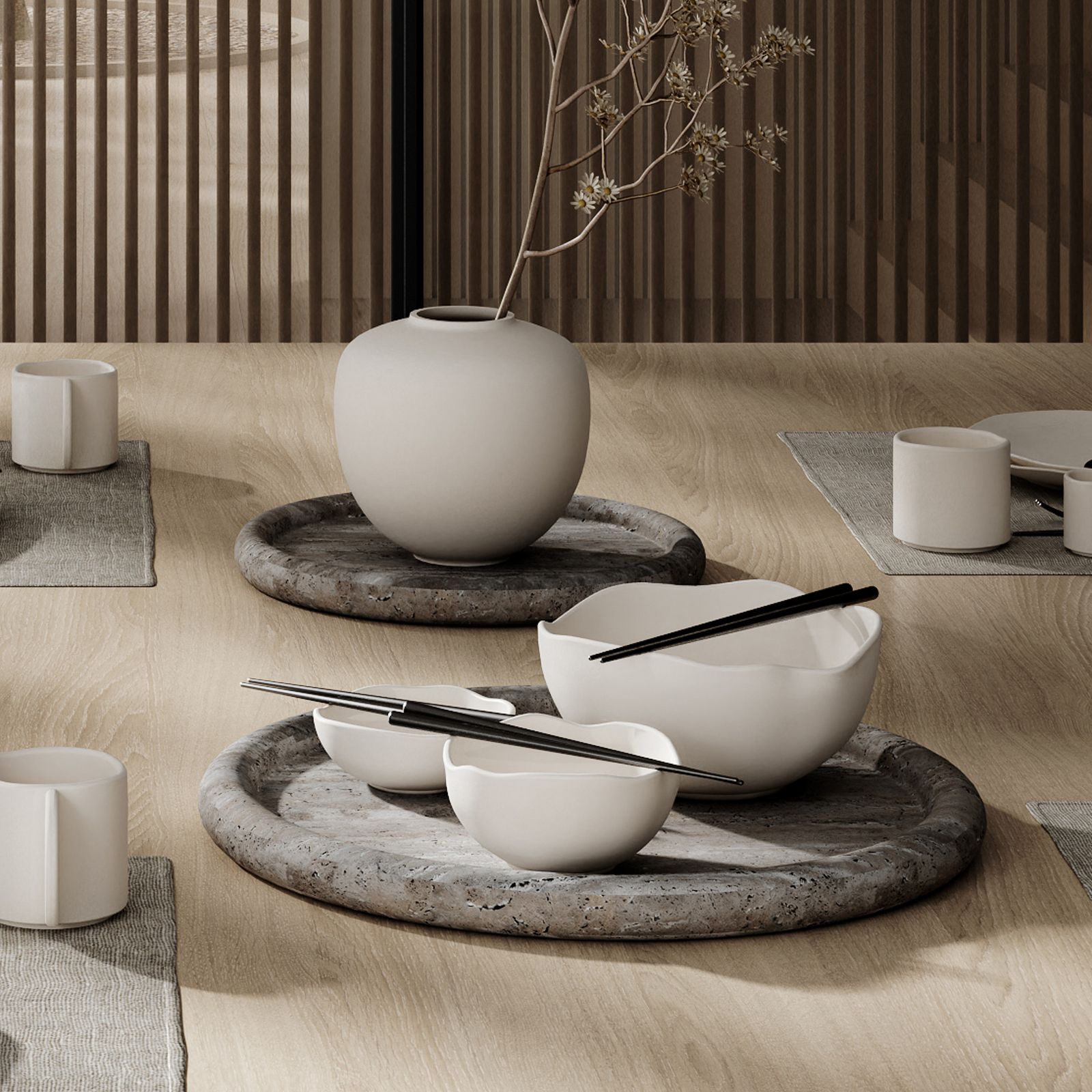 Miska Native, wysokość 5 cm, zestaw 2 sztuki, biała – 101 Copenhagen