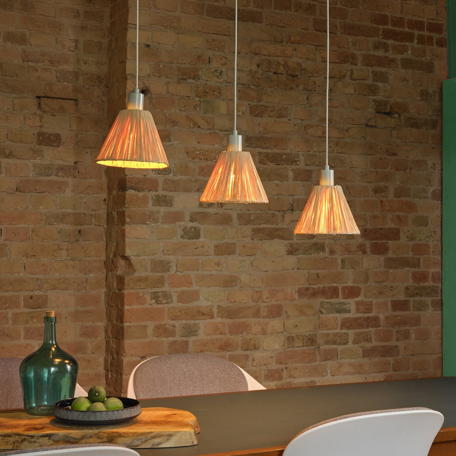 Suspension OSRAM Decor Raffia, à 3 lampes, raphia, naturel