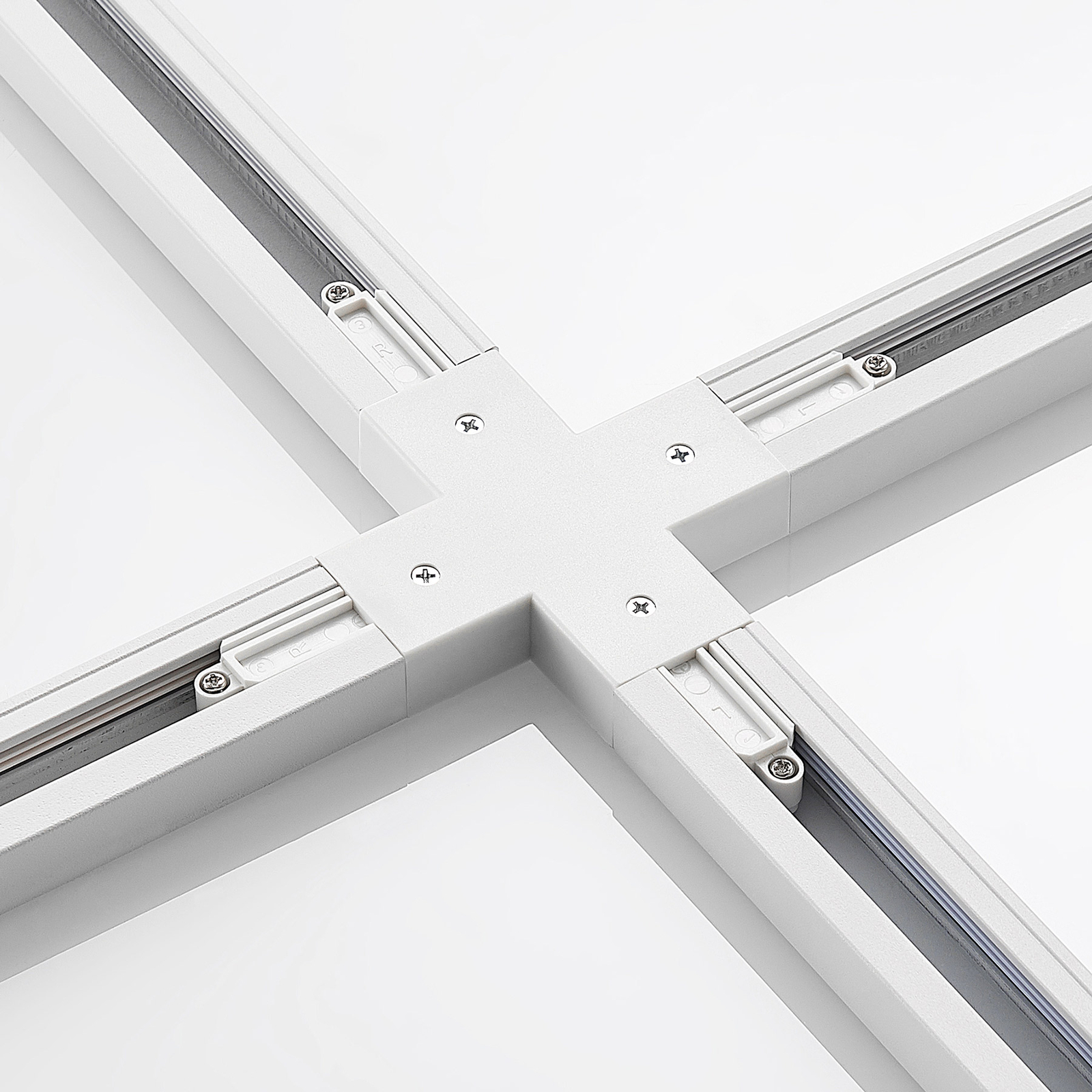 Lindby X-connector Linaro, white, single-circuit track lighting system