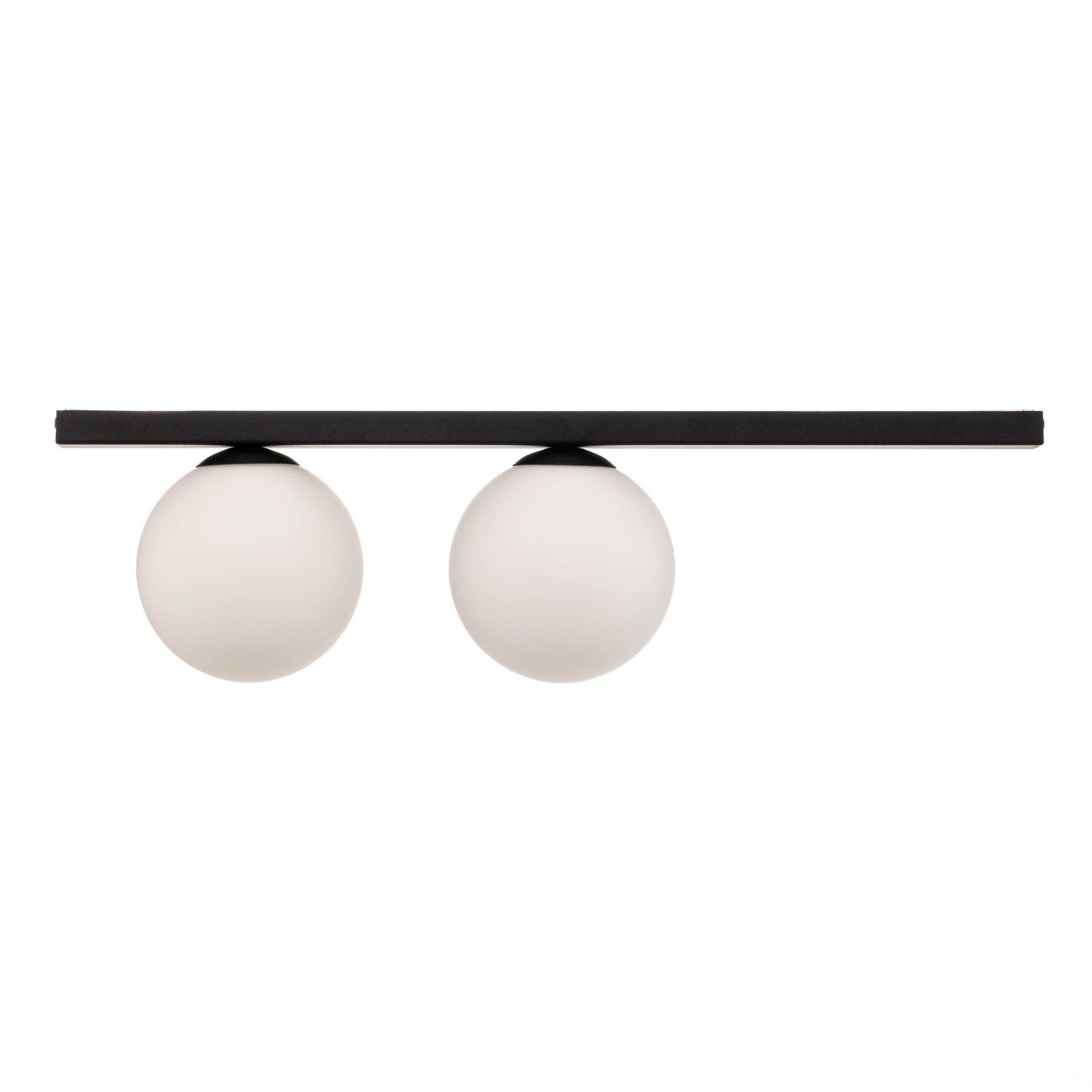 Fit ceiling lamp, black/opal, two-bulb