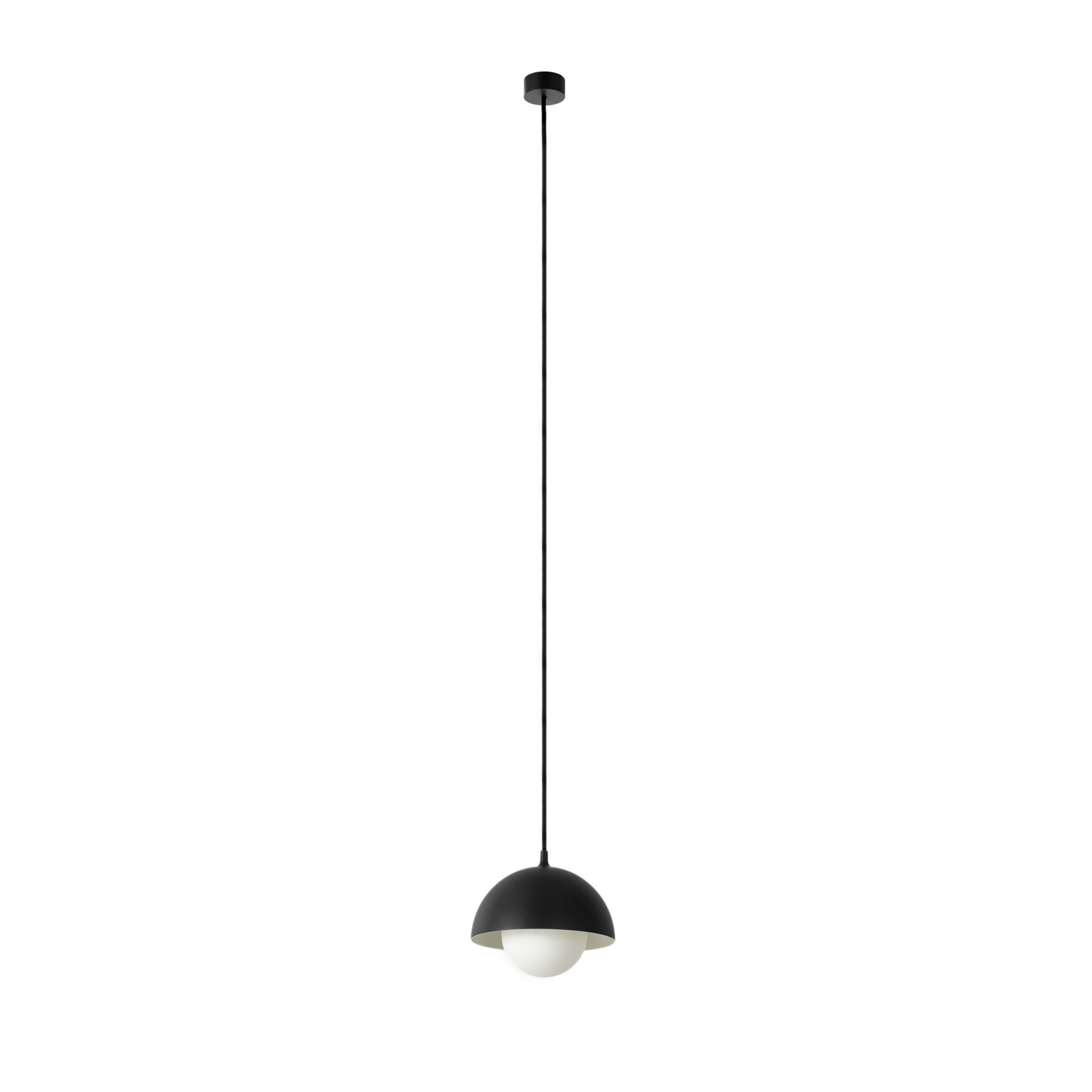 Suspension Hide, Ø 17 cm, noir, G9, aluminium/verre - Nola