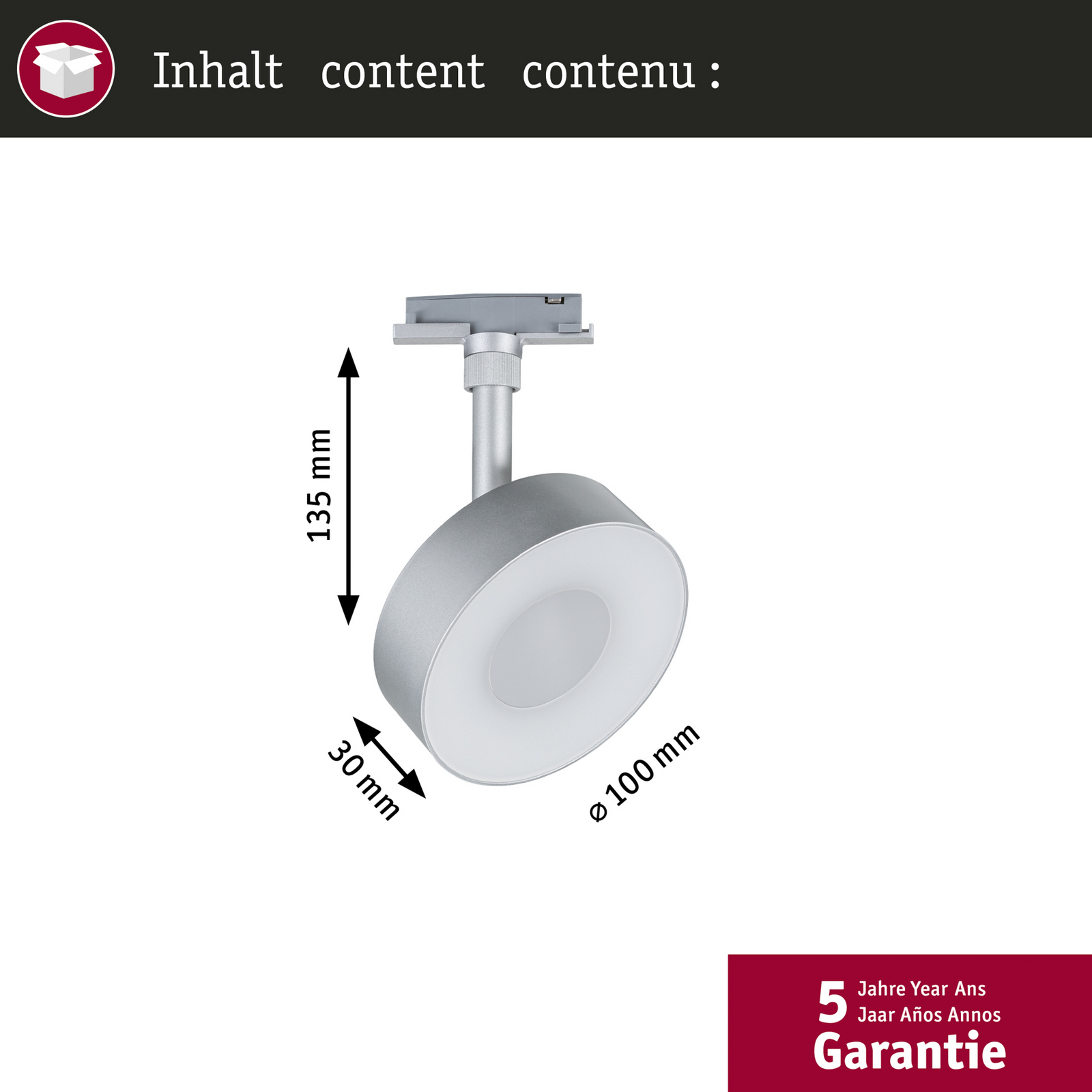 Paulmann URail LED spot krug, mat krom, 3-stepeno prigušivanje, CCT Paulmann URail LED spot krug, mat krom, 3-stepeno prigušivanje, CCT