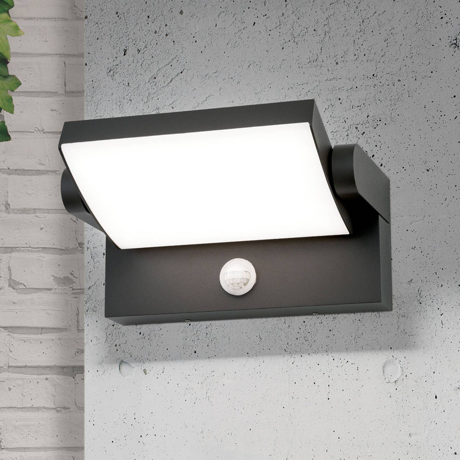 ORION LED-utomhusvägglampa Ginger sensor svart IP54