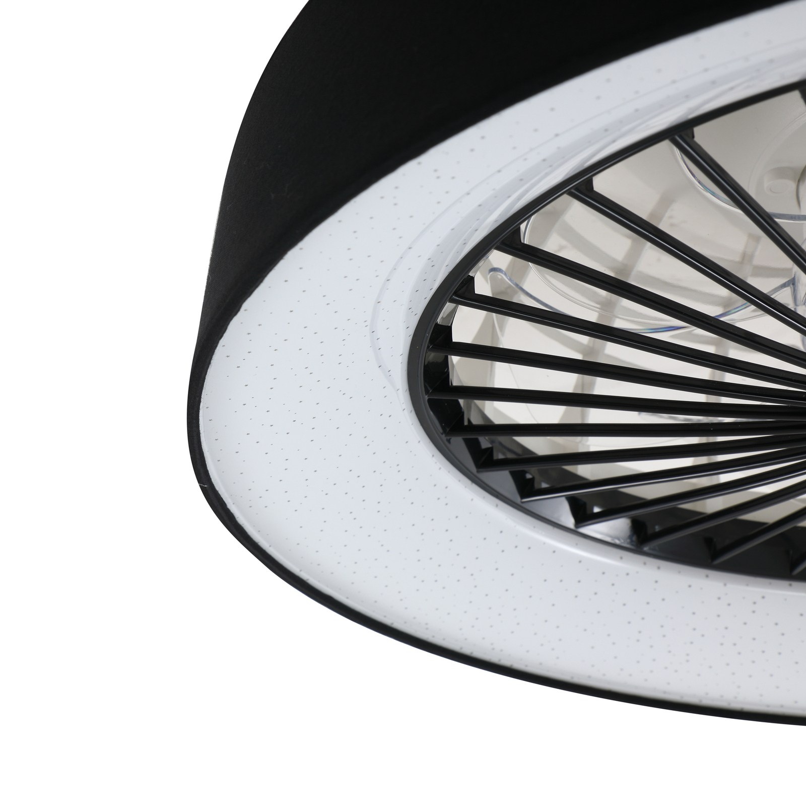 Wentylator sufitowy LED Mace, czarny, cichy, Ø 47 cm