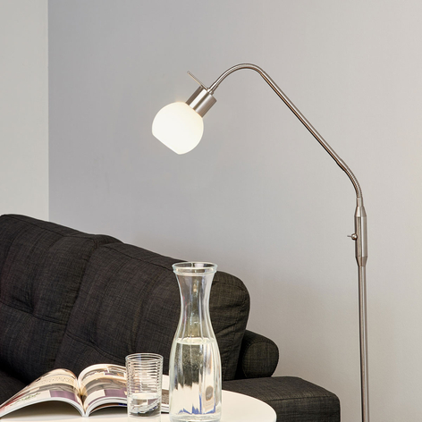 LED-Stehleuchte Elaina 1-flg., nickel matt