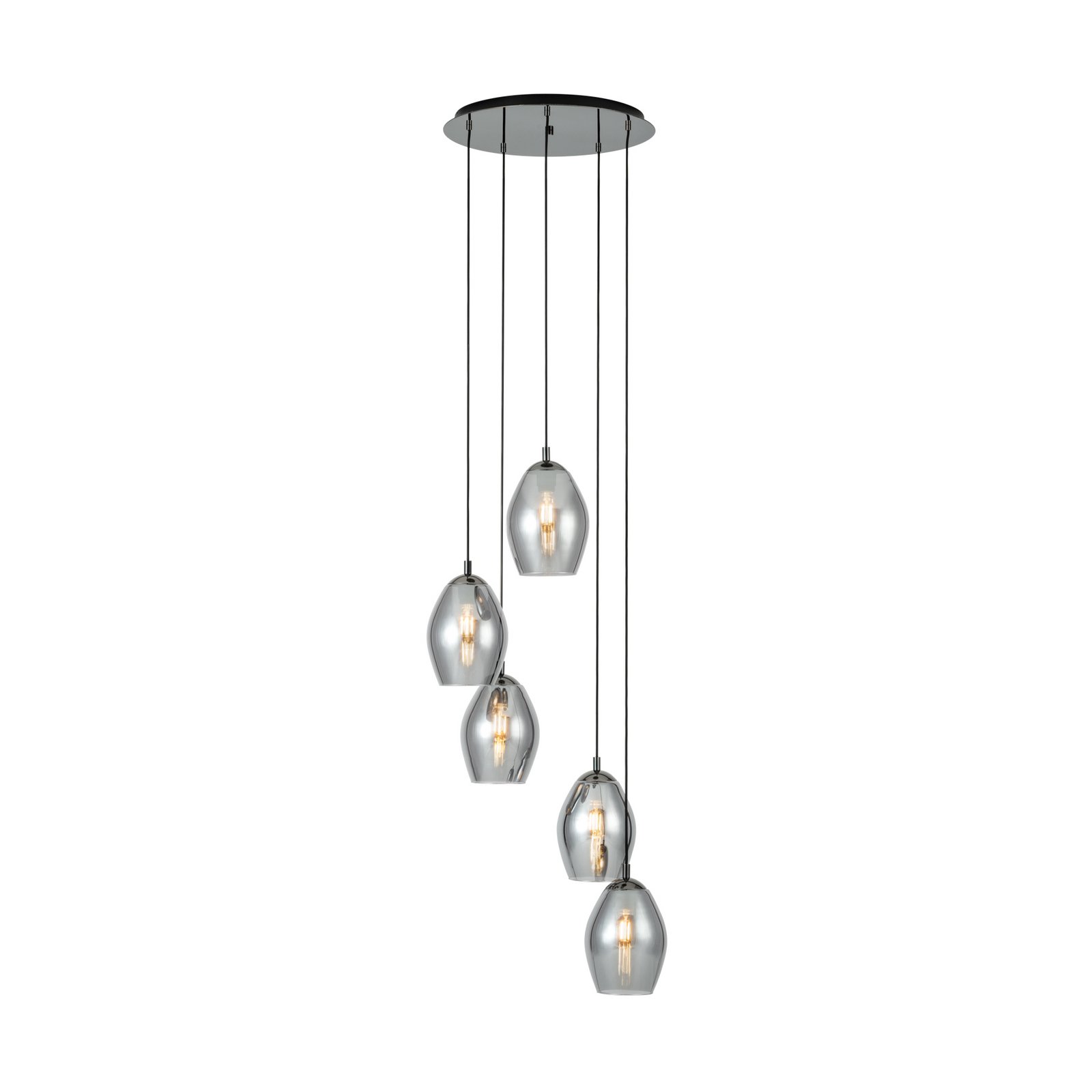 EGLO Stars Of Light Estanys hanging light, black, 5-bulb, round