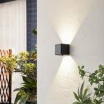 Lindby Nivar LED udendørs væglampe kantet sort