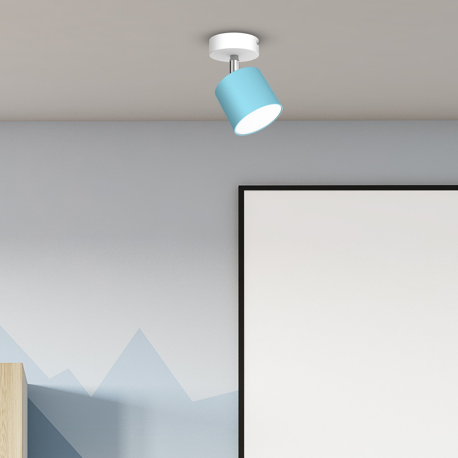 Ceiling spotlight Cloudy 1-bulb blue