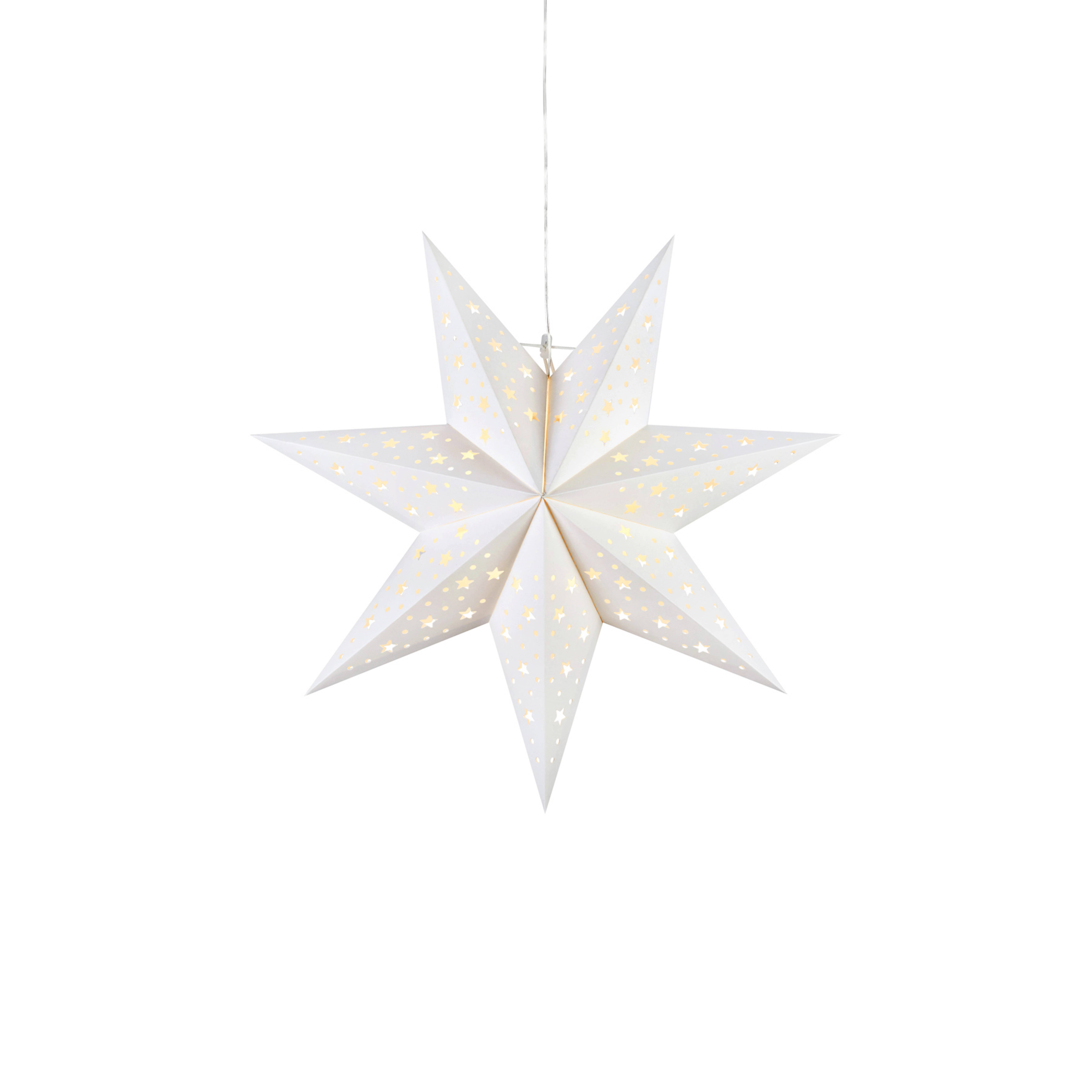 Blank LED estrella colgante a pilas, Tim Ø 45cm blanco
