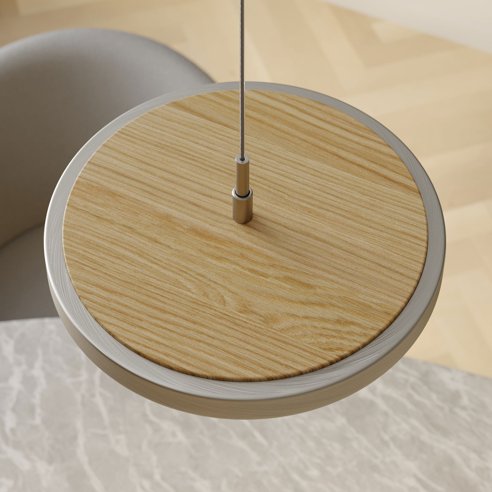 Quitani LED-pendellampe Gion, 3-lys, nikkel/eg