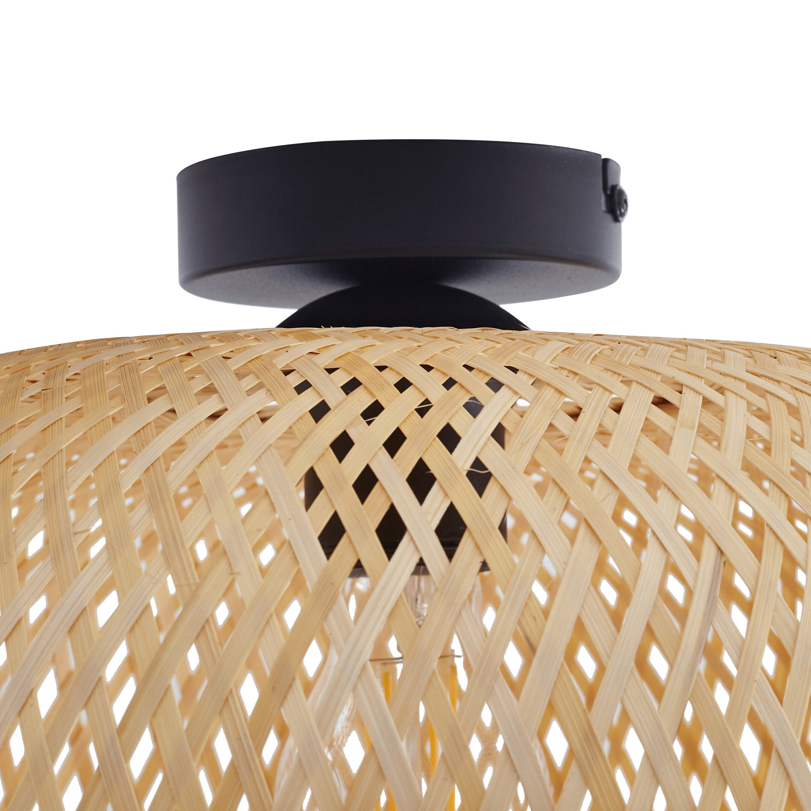 Lindby Kessia ceiling light, natural bamboo, Ø 40 cm