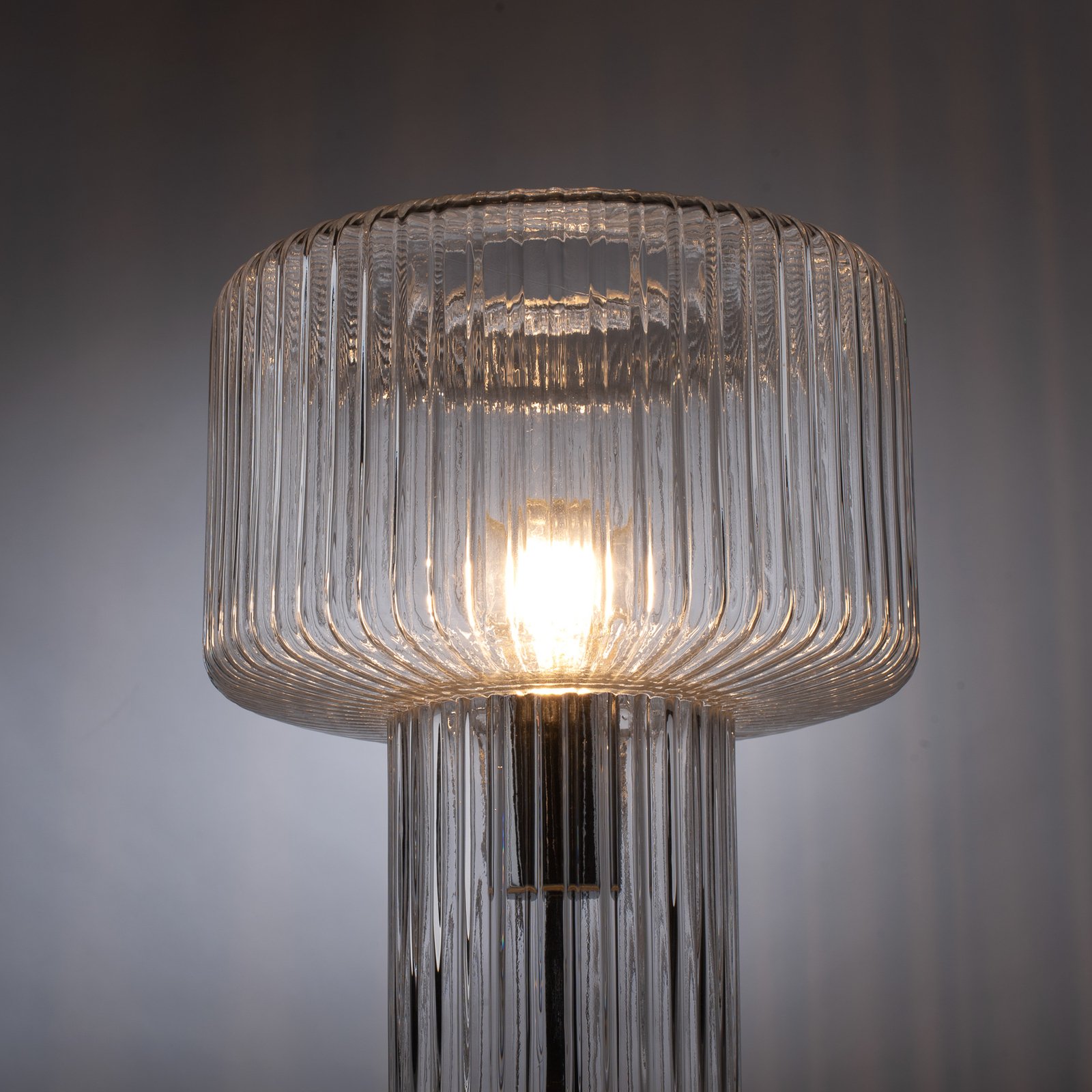 Tafellamp Fungus van glas, transparant