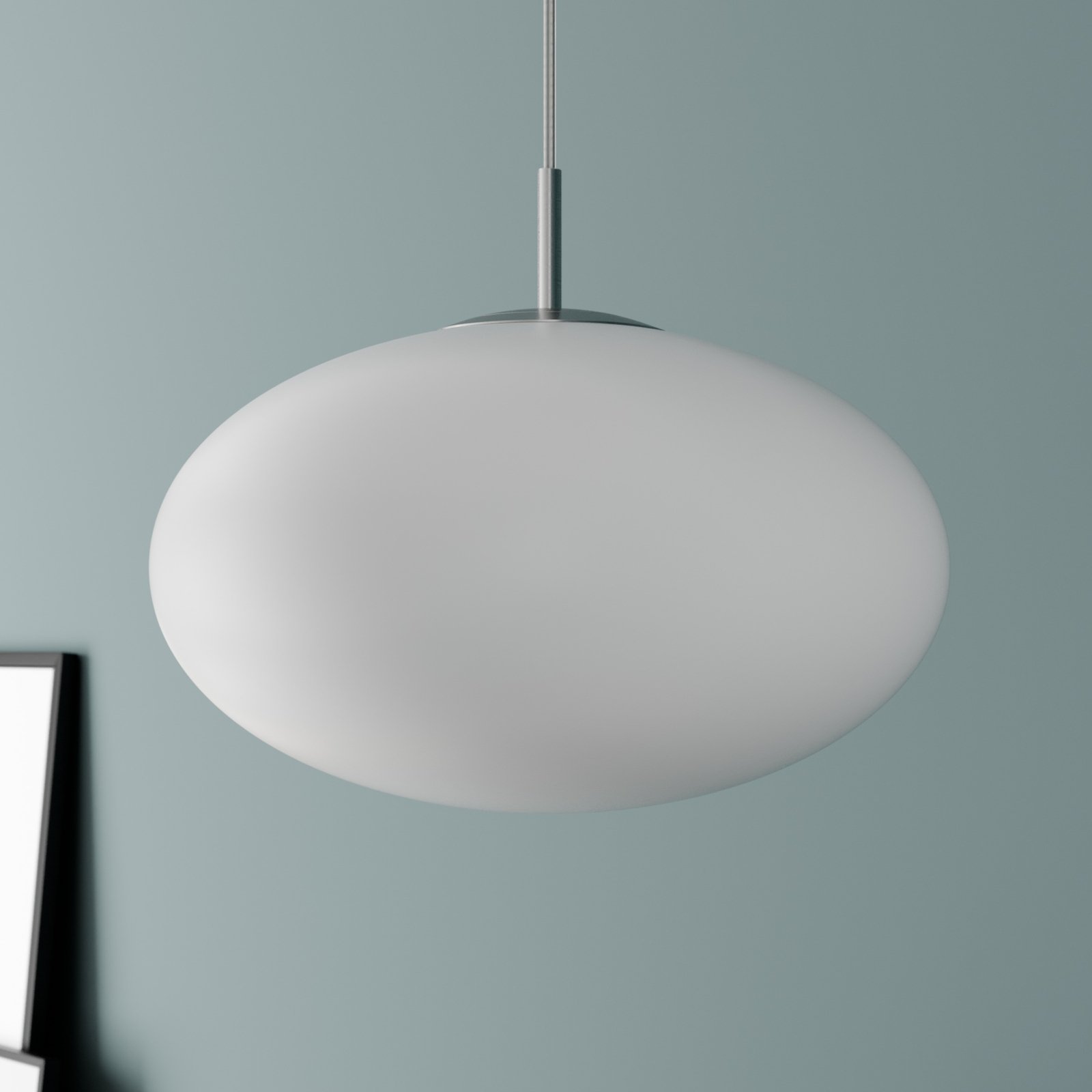 Lindby Hängeleuchte Sonika, Ø 40 cm, nickelfarben, Glas, E27