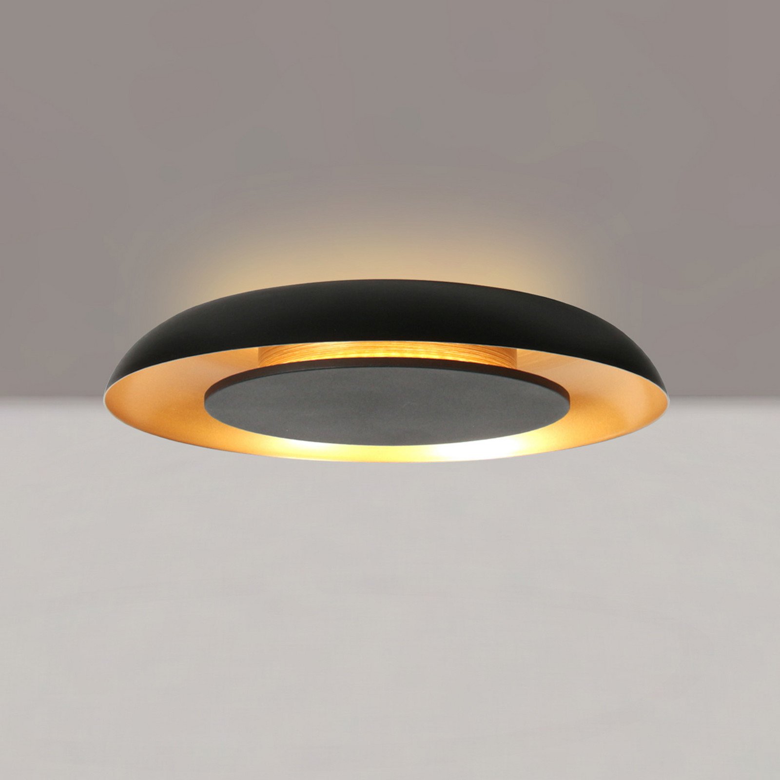 Steinhauer Plafonieră LED Golden Veil negru/auriu dimabil metal - Camera de zi / sufragerie - Modern - negru auriu