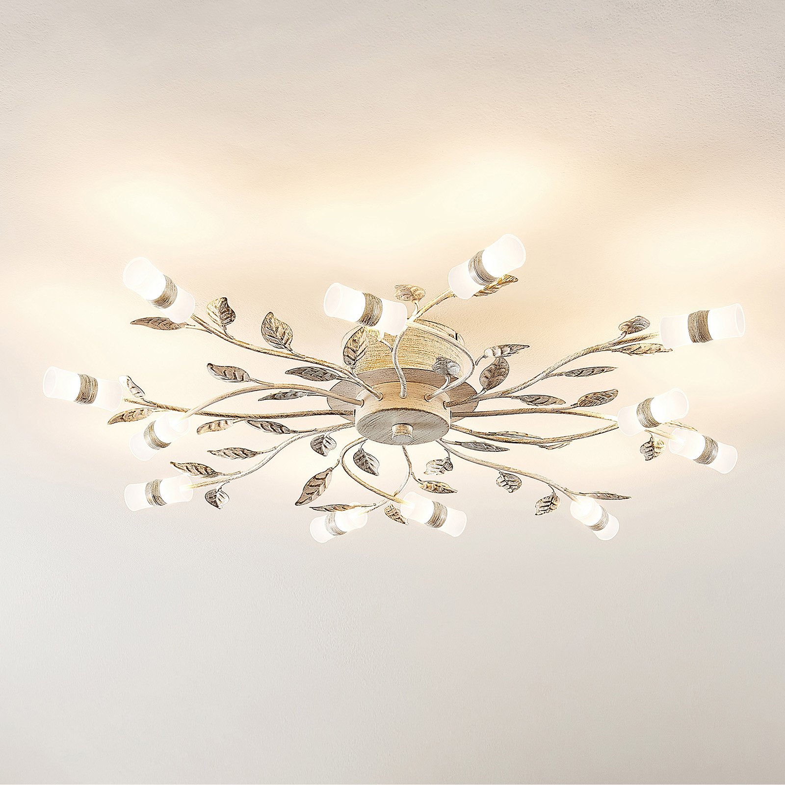 Lindby LED-Deckenleuchte Bolonia, bronze/weiß, Ø 80 cm