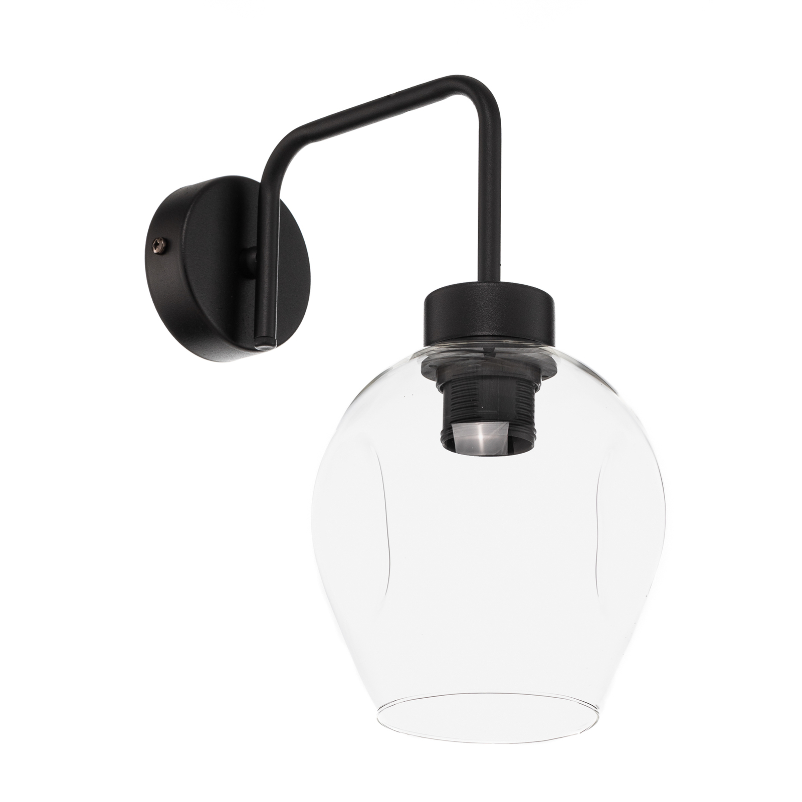 Wandlamp Lukka, 1-lamp, zwart/helder