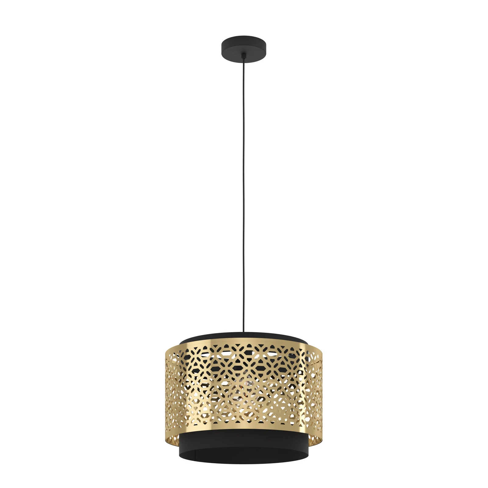 Lampada a sospensione Sandbach in nero e ottone