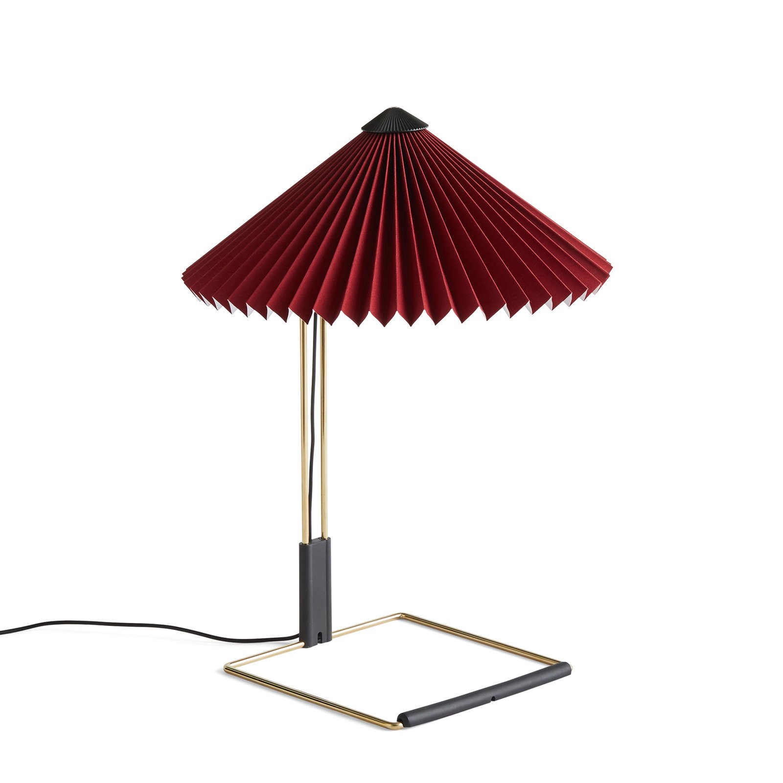 HAY Matin 300 LED plisovaná stolová lampa, oxidovo červená